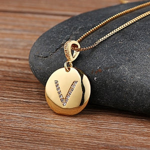 Personalized initial letter charm necklace - Ladyjewa