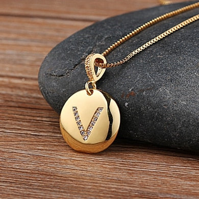 Personalized initial letter charm necklace - Ladyjewa