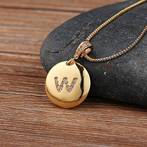 Personalized initial letter charm necklace - Ladyjewa