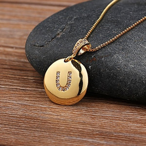 Personalized initial letter charm necklace - Ladyjewa