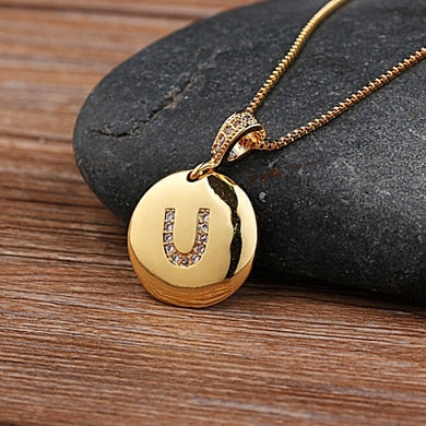 Personalized initial letter charm necklace - Ladyjewa