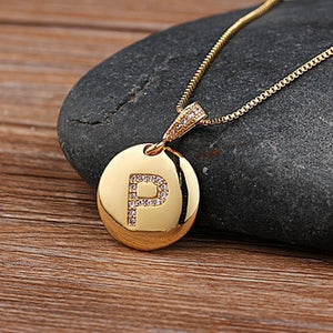 Personalized initial letter charm necklace - Ladyjewa