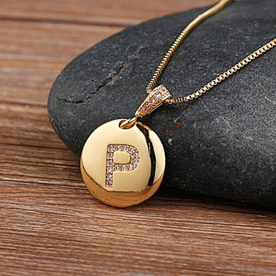 Personalized initial letter charm necklace - Ladyjewa