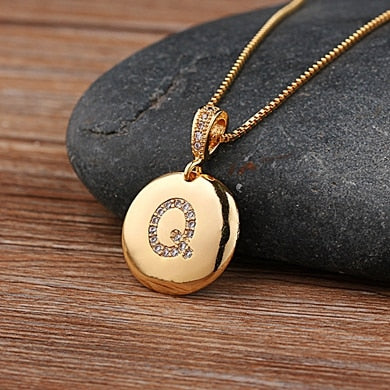 Personalized initial letter charm necklace - Ladyjewa