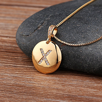 Personalized initial letter charm necklace - Ladyjewa