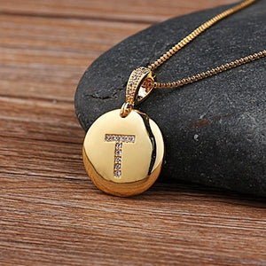 Personalized initial letter charm necklace - Ladyjewa