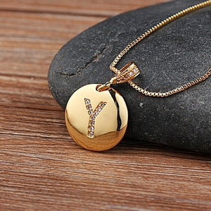 Personalized initial letter charm necklace - Ladyjewa
