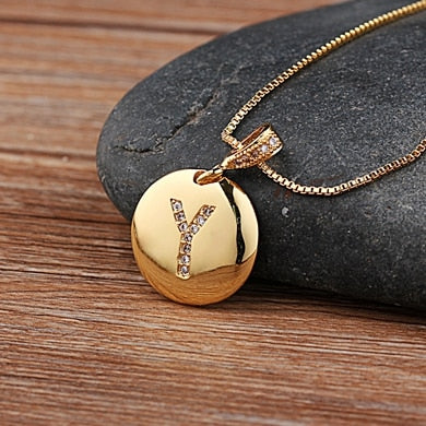 Personalized initial letter charm necklace - Ladyjewa