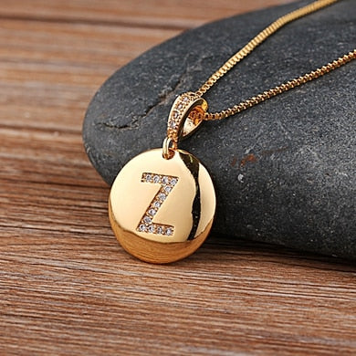 Personalized initial letter charm necklace - Ladyjewa