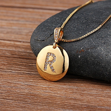 Personalized initial letter charm necklace - Ladyjewa
