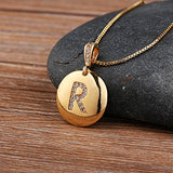 Personalized initial letter charm necklace - Ladyjewa