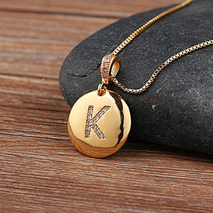 Personalized initial letter charm necklace - Ladyjewa