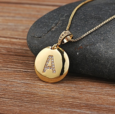 Personalized initial letter charm necklace - Ladyjewa