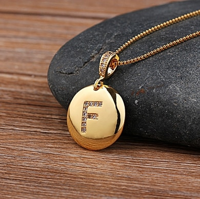 Personalized initial letter charm necklace - Ladyjewa