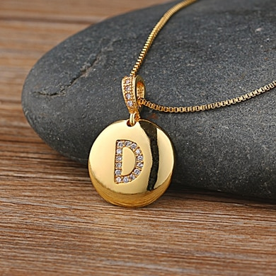 Personalized initial letter charm necklace - Ladyjewa