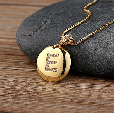 Personalized initial letter charm necklace - Ladyjewa