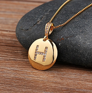 Personalized initial letter charm necklace - Ladyjewa