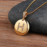 Personalized initial letter charm necklace - Ladyjewa