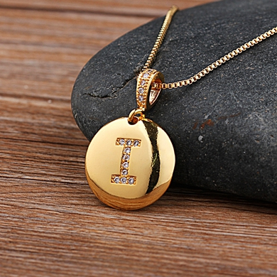 Personalized initial letter charm necklace - Ladyjewa