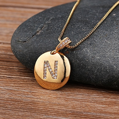 Personalized initial letter charm necklace - Ladyjewa