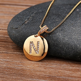 Personalized initial letter charm necklace - Ladyjewa
