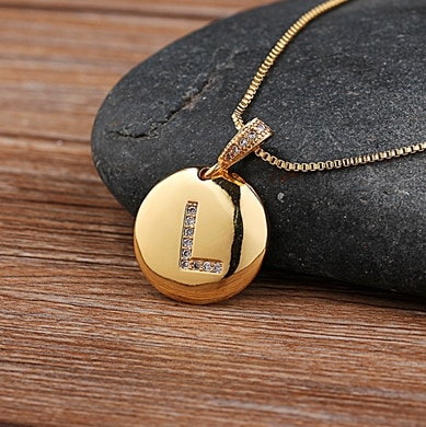 Personalized initial letter charm necklace - Ladyjewa