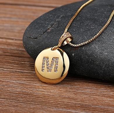 Personalized initial letter charm necklace - Ladyjewa